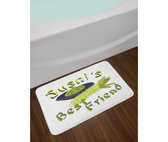 Sushi's Best Friend Cartoon Bath Mat