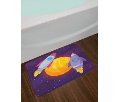 Rocket Spaceship Galactic Bath Mat
