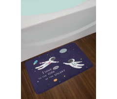 Love Wording Astronauts Bath Mat