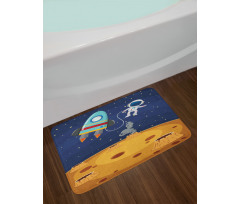 Cartoon Design Space Theme Bath Mat