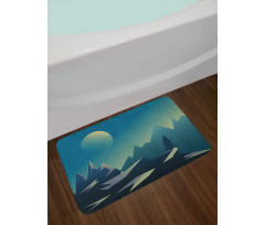 Geometric Landscape Scene Bath Mat