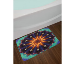 Sun Zodiac Wheel Bath Mat