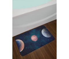 Planets Starry Galaxy Space Bath Mat