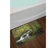 Forest over Mossy Rocks Bath Mat