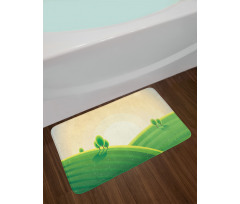 Rural Landscape Hills Bath Mat