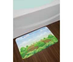 Idyllic Farm Fields Bath Mat