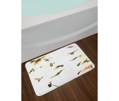 Hummingbird Sunflowers Bath Mat