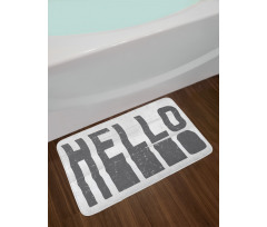 Hello Grunge Typography Art Bath Mat