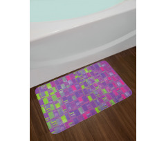 Abstract Distorted Cubes Bath Mat