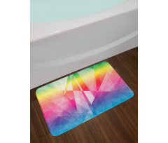 Mosaic Rainbow Geometric Art Bath Mat