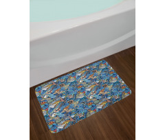 Abstract Sea Shells Bath Mat