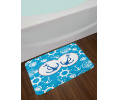 Nostalgia Sailboat Bath Mat