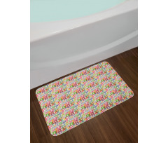 Energetic ABC Silhouettes Bath Mat