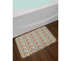 Colorful Animals Initials Bath Mat