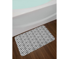 Monochrome Floral Details Bath Mat