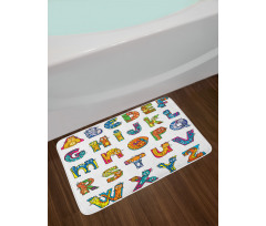 Funny Cats Letter Shapes Bath Mat