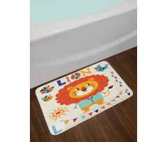 Cartoon Letters Lion for L Bath Mat