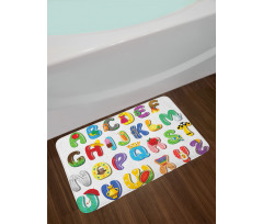 Happy Educational Letters Bath Mat