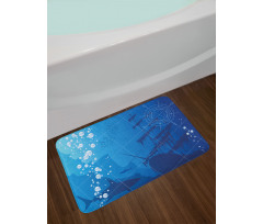 Sharks Ship Compass Bath Mat