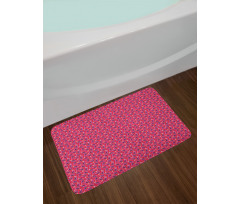 Floral Folk Art on Stripes Bath Mat