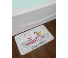 Bonjour Paris Bicycle Bath Mat