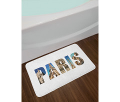 Modern Collage Wording Bath Mat