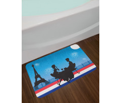 Couple Having Wine Bath Mat