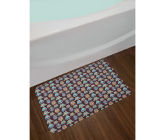 Abstract Pastel Birds Bath Mat