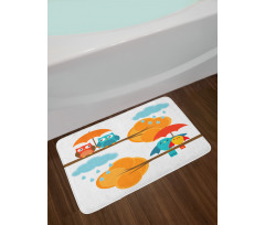 Autumn Cloud Bird Cartoon Bath Mat