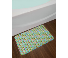 Modern Cartoon of Birds Bath Mat