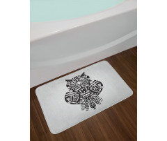 Zentangle Graphic Bird Bath Mat