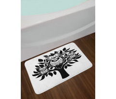 3 Night Birds on a Tree Bath Mat