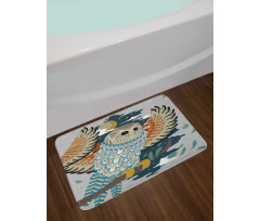 Bird Wings Moon Motifs Bath Mat