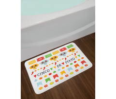 Mexico Folk Concept Bath Mat