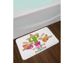 Cactus and Skulls Hat Bath Mat