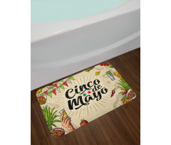 Mexican Food Drink Bath Mat