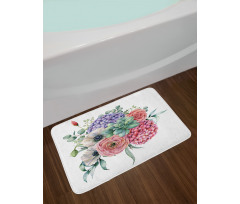 Hydrangeas Bouquet Bath Mat