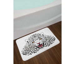 Angry Wild Leopard Bath Mat