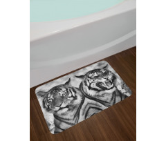 Aggressive Wild Tiger Bath Mat