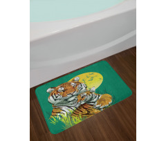 Tiger Family in Jungle Bath Mat