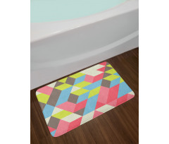 Colorful Polygonal Pattern Bath Mat