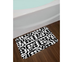 Monotone Squares and Dots Bath Mat