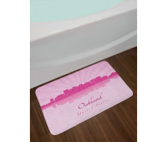 Calligraphic City Skyline Bath Mat