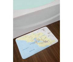 San Francisco Regions Map Art Bath Mat