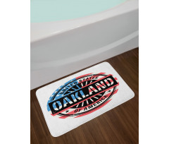 Grunge Style American Text Bath Mat