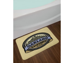 Round Symbolic Lettering Bath Mat