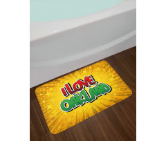 Typographic Pop Art Style Bath Mat