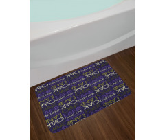 Repeating Modern Lettering Bath Mat