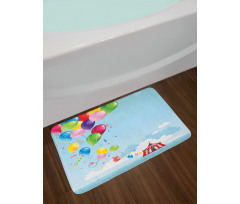 Carnival Tent Balloons Bath Mat