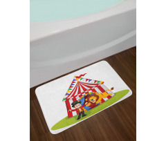 Cartoon Lion Jumping Ring Bath Mat